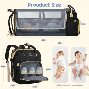 Diaper Bag Backpack, Multifunctional Baby Changing Bag